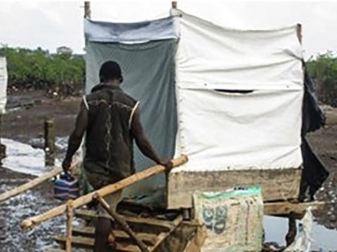 A makeshift toilet in Sierra Leone