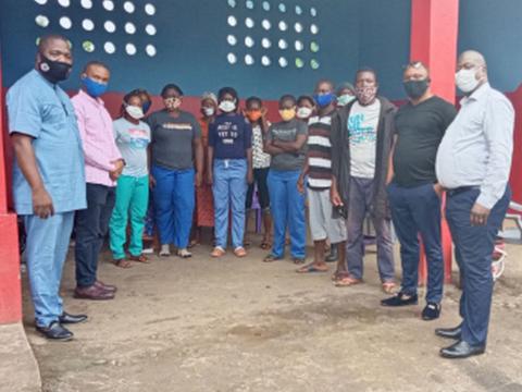 ACC Team poses with Health Care workers at the Treatment Centre in Pujehun