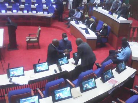 An almost empty well of Parliament on Tuesday 8th December, 2020..jpg