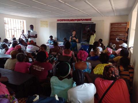 Anna Vine of World Hope Int'l together with staff of JNJF and Dwarzark widows
