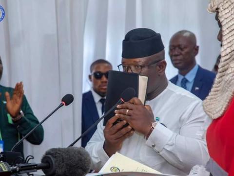 Bio taking the oath of office 