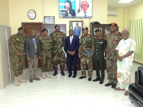 CDS and entourage pose with Finance Minister, Jacob Jusu Saffa