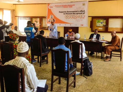 CEO of FOCUS 1000, Mohamed Bailor Jalloh, addressing the audience during the opening ceremony of the event