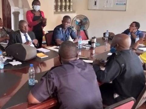 CSO, Police, Bike Riders at a meeting at CARL's office