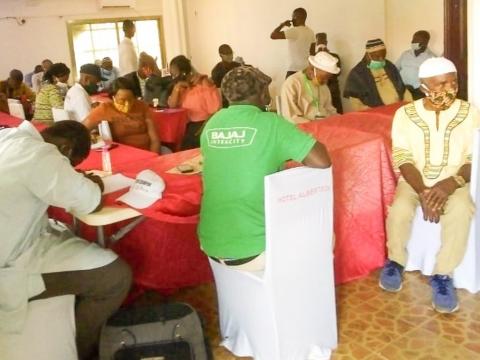 Community leaders during an engagement on teenage pregnancy in Kenema