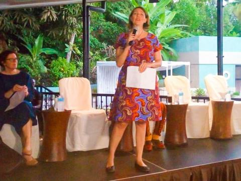 Country Director (Save the Children) Heather Campbell delivering her welcome address
