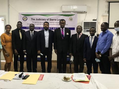 A cross section of members of the press corps and the Judiciary