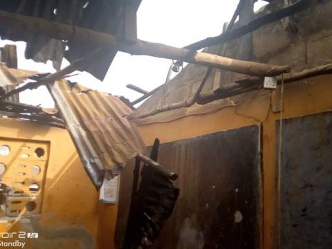 Damaged school