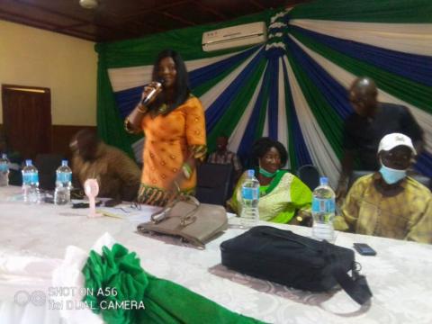 Mamadi Gobeh-Kamara speaking at the event