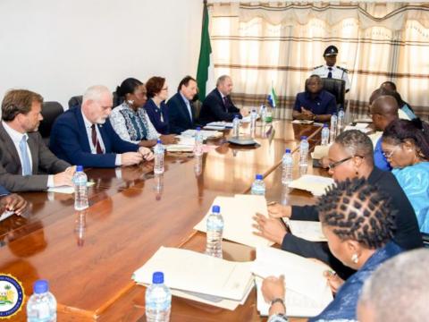 EU and Sierra Leone Gov't officials at the meeting