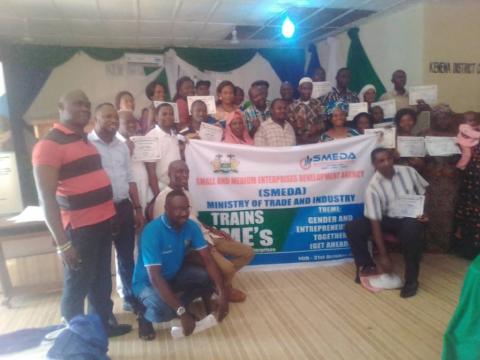 Entrepreneurs during the training