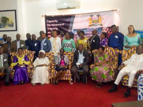 FAO country Representative, Mrs Tipo, flanked by parliamentarians