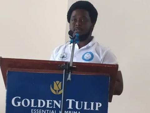 Frasnciss Ben Kaifala speaking on anticorruption day 2020
