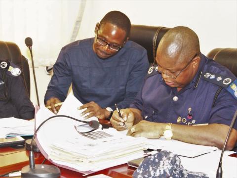 IGP Moigbeh signs partnership agreement with Cordaid Country Director, Sesay IGP Moigbeh signs partnership agreement with Cordaid Country Director, Sesay