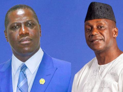 Kandeh Yumkella (R) and Chief Minister David Francis (L)