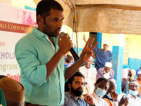 Malik Chennam, CEO of Supreme Minerals at the event in Kambia