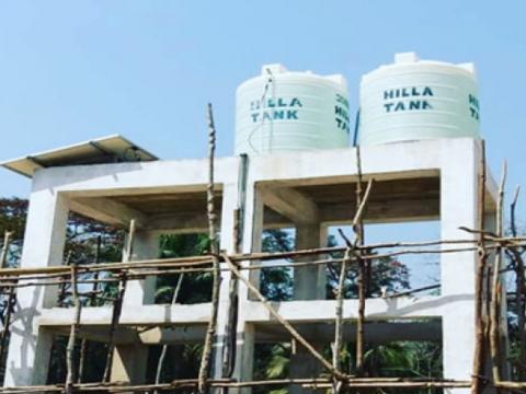 One of three bore hole water facilities in the village