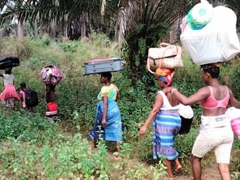 People fleeing the violence