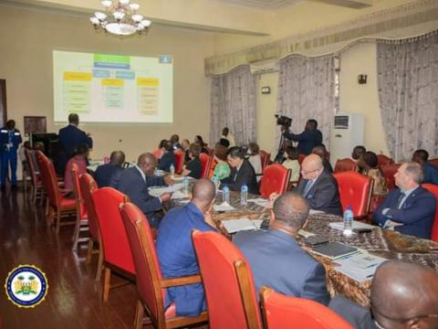 President Bio at a meeting with diplomats at State House