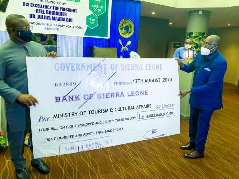 President Bio at the launch of the bailout package for hospitality sector