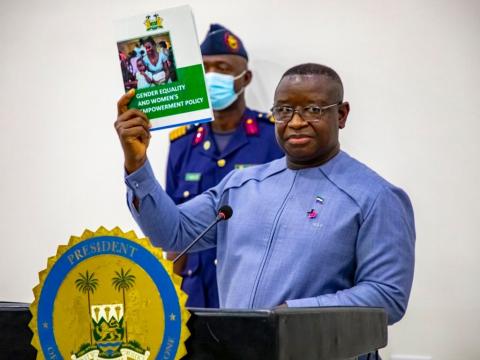 President Bio lauching the gender policy