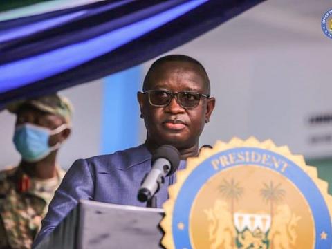 President Bio speaking in Port Loko