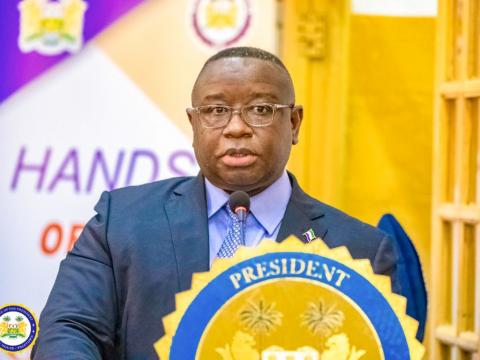 President Julius Maada Bio at the launch of a special court on SGBV