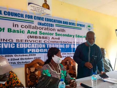 Prof. Joe A. D. Alie delivering statement at the event
