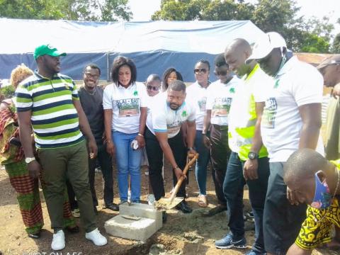 SLAJ president Nasrallah officially turns sod for construction of SLAJ Kenema office