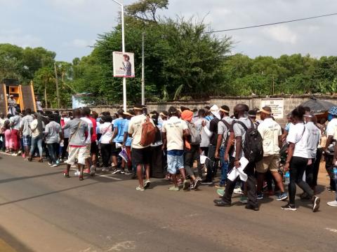Save The Children marching on the street
