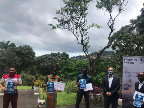 The Chevening awardees pose with UK High Commissioner