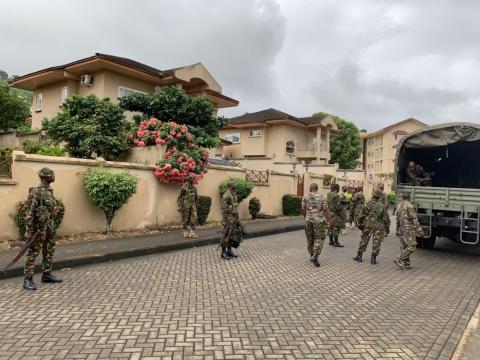 Troops at the NASSIT Estate to protect judges